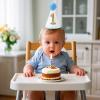 AULEGE First Birthday Crown, 1st Glitter Baby Cone Hat for Photo Prop, First Party Hat Outfit for Girls/Boys(White Blue) view 4