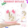 AULEGE Half Party Hat, 1/2 Glitter Adjustable Birthday Crown for 6-Month Baby, Half Birthday Party Headwear (White/Pink) view 3