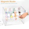 4 Tiers Clear Ddisplay Cases for Collectibles, Acrylic Storage Organizers Box with Magnetic Door, Desktop Clear Showcase with 3 Adjustable Divider Storage Box for Action Figure view 3