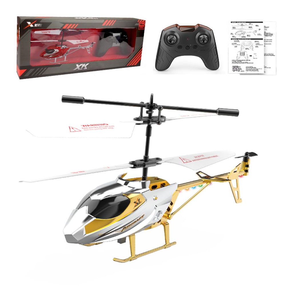 Actualia Remote Control Helicopter with LED Lights, 2.5CH RC Helicopter with Gyroscope Stabilization, RC Aircraft Model Gift for Adult & Beginners