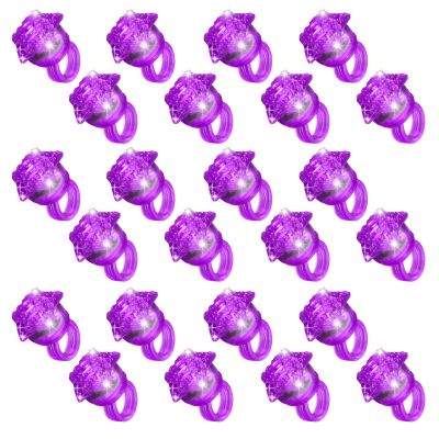 NUDALA 24 Pack Purple Light Up Star Rings Glow in the Dark Party Flashing LED Jelly Finger Rings for July 4th,Halloween,Christmas,Concert,Goodie Bag Fillers,Raves