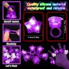 NUDALA 24 Pack Purple Light Up Star Rings Glow in the Dark Party Flashing LED Jelly Finger Rings for July 4th,Halloween,Christmas,Concert,Goodie Bag Fillers,Raves view 2
