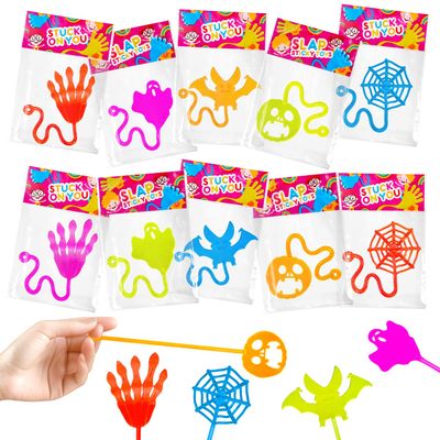 100 PCS Bulk Halloween Sticky Hands Party Favors Toys Gifts for Toddlers, Boo Basket Goodie Bag Stuffers for Kids, School Class Birthday Carnival Decorations,Trick or Treat Items Trinkets for Students