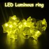 NUDALA 24 Pack Yellow Light Up Star Rings Glow in the Dark Party Flashing LED Jelly Finger Rings for July 4th,Halloween,Christmas,Concert,Goodie Bag Fillers,Raves view 3