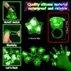 NUDALA 24 Pack Green Light Up Star Rings Glow in the Dark Party Flashing LED Jelly Finger Rings for St. Patrick's Day, Halloween,Christmas,Concert,Goodie Bag Fillers,Raves view 2