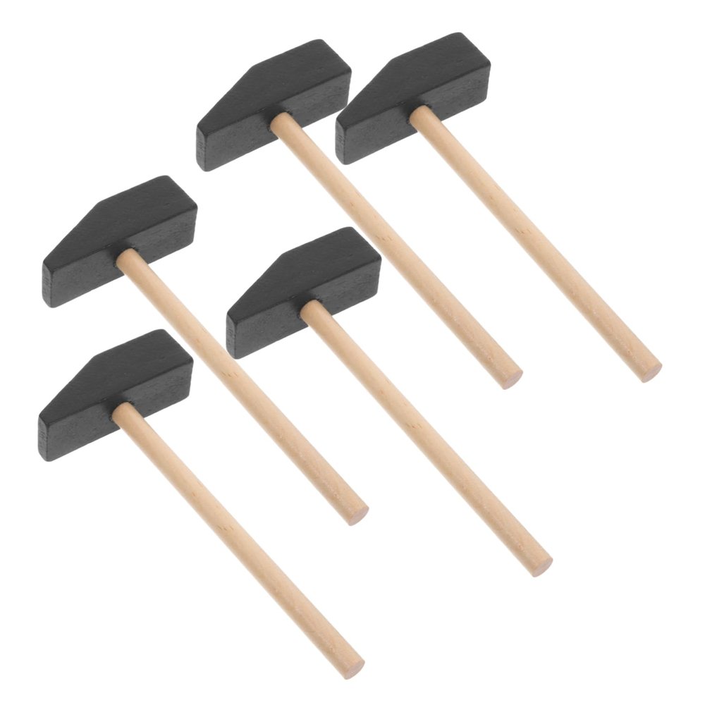 BESPORTBLE 5pcs Boys and Girls Mini Craft Hammer Toys Wooden Hammer Toys for Toddlers Safe Mallet for Creative Play and Building Blocks