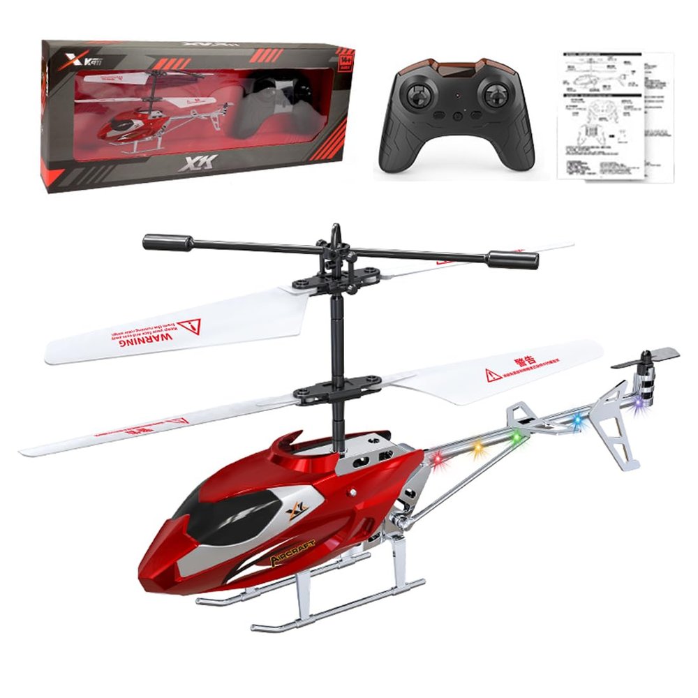 Actualia Remote Control Helicopter with LED Lights, 2.5CH RC Helicopter with Gyroscope Stabilization, RC Aircraft Model Gift for Adult & Beginners