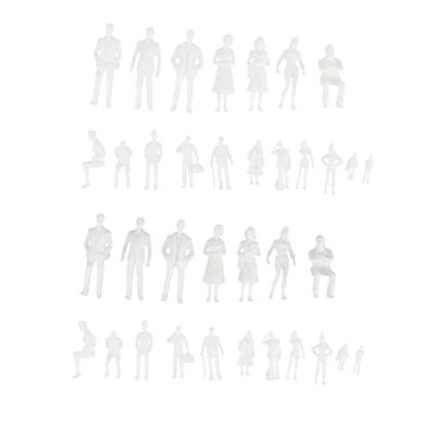 ULTECHNOVO 50pcs Unpainted White Man Model Miniature People for DIY Landscape Decor