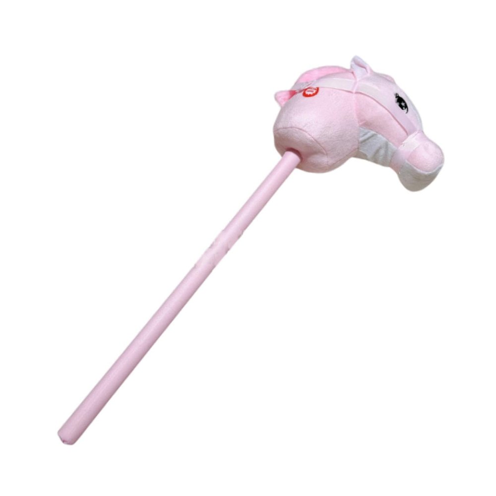 ToysCentral Basics Handcrafted Plush Horse Riding Stick for Kids Performance and Halloween, Pink
