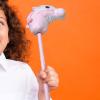 ToysCentral Basics Handcrafted Plush Horse Riding Stick for Kids Performance and Halloween, Pink view 4