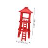 Veemoon 3pcs Plastic Observation Tower Model Kit Realistic House for Diorama and Sand Table Decoration High-Temperature Resistant Miniature Scenery Accessory view 2