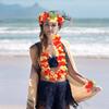 ULTECHNOVO Hawaii Lei Kit Flower Necklace Headband Bracelet Options Hawaiian Decor for Parties Dance Beach Events view 3