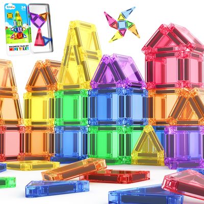 Coodoo Magnetic Tiles for Kids Ages 4-8 Toddler Toys Magnetic Blocks Building Toy STEM Outdoor Kids Toys Gift for Boys & Girls 3+ Year Old, Pocket-Sized Mini Tiles for Classroom Must Haves