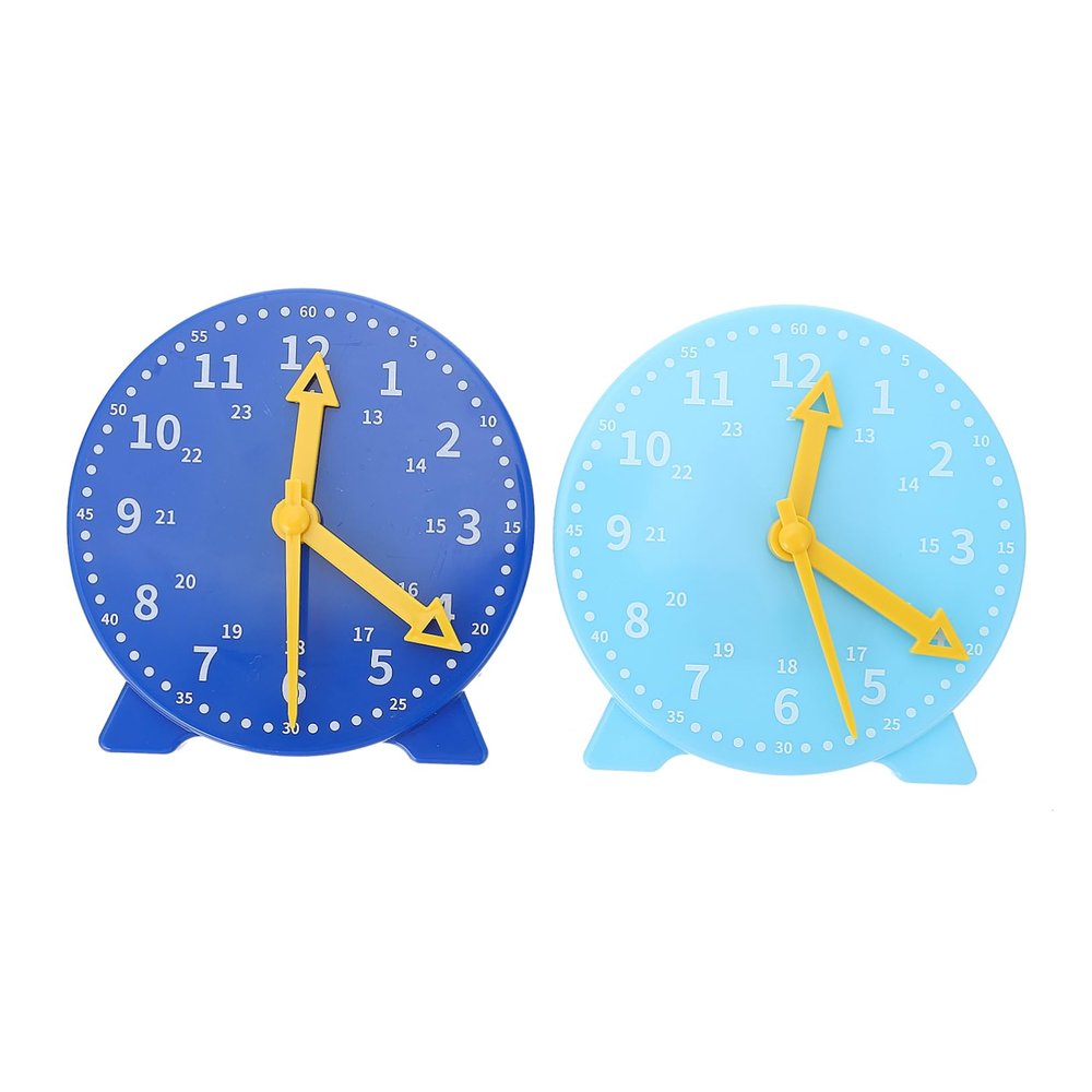 CIYODO 2pcs Learning Clock Model Toy for Boys and Girls School Teaching Clock Educational Toys Bright Colors and Shapes