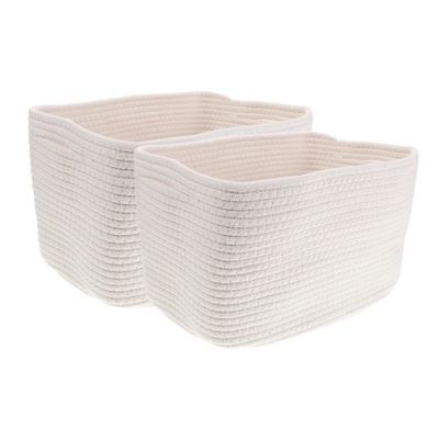 ABOOFAN 2pcs Rope Basket Handles for Laundry Bins Boho Style Decorative Storage Baskets Space-saving Foldable Design