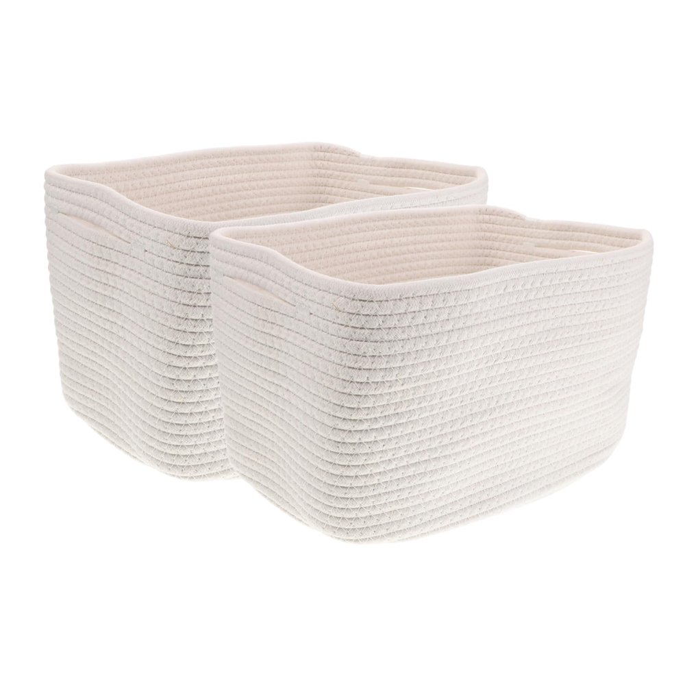 ABOOFAN 2pcs Rope Basket Handles for Laundry Bins Boho Style Decorative Storage Baskets Space-saving Foldable Design