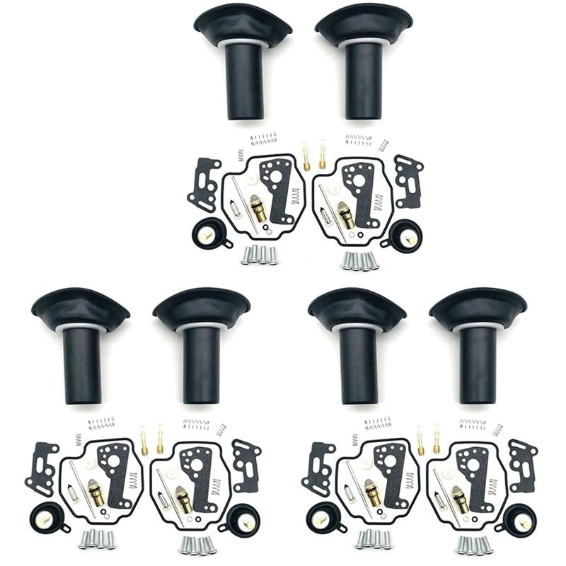 6X Carburetor Repair Kit for Yamaha Virago XV535 1990-2001 XV 535 Plunger Diaphragm - (Color: Yellow)