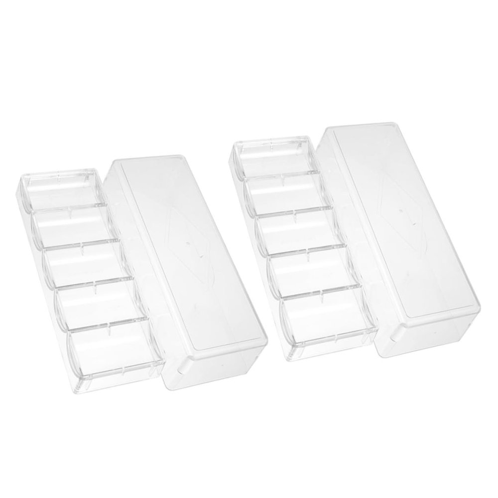 Toyvian 2pcs Poker Chip Rack with Lid Storage Organizer for Chips Easy to Carry Lightweight Design for Tournaments Tidy and Sorted Compartments