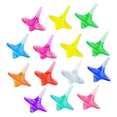 CORHAD 20pcs Colorful Rotating Acrylic Gyro Toys for Boy Girl Educational Fidget Playthings Pressure Relief Spinning Tops Fun for Parties and Outdoor Games