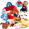 hahaland Baby Toys 6-12 Months - Surprise Barn with Stuffed Farm Animals with Real Sounds - Montessori Toys for 6 Month Old Baby 1 Year Old Boy Girl Gifts Toddlers Sensory Toy Easter Basket Stuffers view 1