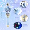 CharmFields Light Up Magic Princess Wand  Dual Lights, Spinning LEDs with Sound, Snowflake Fairy Wand for Dress-Up, Cosplay, Birthday Gift for Kids, Blue view 2