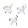 NAMOARLY 3Pcs Mini Shopping Cart for Pretend Play Trolley with Electroplating Finish Pink Purple and Green Role Play Grocery Cart for Creative Play view 1