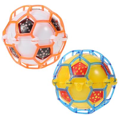 BCOATH 2pcs Music Jumping Toy Electric Bouncy Football Bright Lights and Sound for Boys and Girls Indoor and Promotes Coordination Skills Random Color