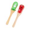 CORHAD 2Pcs Wooden Castanets Educational Musical for Percussion Instruments for Boys Long Handle Clapper for Music Play Random Patterns view 1