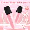 Mini Karaoke Machine for Kids - Toddler Toys Birthday Gift for 3 4 5 6 7 8 9 10 11 12 Years Old Girls, Portable Speaker Set with 2 Wireless Microphones fits Family Fun Home Party, Pink view 2