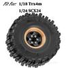 RCarmubWow RC 1.0 Beadlock Wheels 1.0 Beadlock Tires for RC Crawler 1/18 TRX4M,1/24 SCX24,1.0 Beadlock Wheels and Tires Brass Wheels w/Soft Sticky Rubber Tires,4pcs,Style A view 2