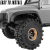 RCarmubWow RC 1.0 Beadlock Wheels 1.0 Beadlock Tires for RC Crawler 1/18 TRX4M,1/24 SCX24,1.0 Beadlock Wheels and Tires Brass Wheels w/Soft Sticky Rubber Tires,4pcs,Style A view 4