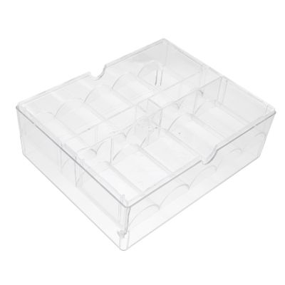 Homoyoyo Acrylic Poker Chips Storage Box with Lid Transparent Organizer for Chips Space-Saving Case for Home Games and Parties and Easy to Access