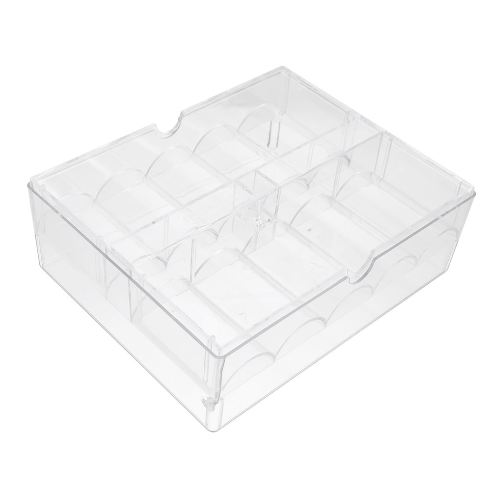 Homoyoyo Acrylic Poker Chips Storage Box with Lid Transparent Organizer for Chips Space-Saving Case for Home Games and Parties and Easy to Access