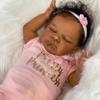 Anano 20 Inch Realistic Reborn Baby Doll Mixed Race Black Girl Toddler Biracial African American Reborn Doll Chubby Big Fat Body Handmade Long Hair Lifelike Newborn Gift view 1