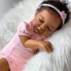 Anano 20 Inch Realistic Reborn Baby Doll Mixed Race Black Girl Toddler Biracial African American Reborn Doll Chubby Big Fat Body Handmade Long Hair Lifelike Newborn Gift view 2