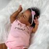 Anano 20 Inch Realistic Reborn Baby Doll Mixed Race Black Girl Toddler Biracial African American Reborn Doll Chubby Big Fat Body Handmade Long Hair Lifelike Newborn Gift view 3