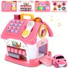 Toddler Girl Toys for 1 Year Old, Montessori Toys for 1 Year Old Girl Birthday Gift, 8 In 1 Pink Baby Musical Learning House with Sound Light Music, Creative Gifts for Baby Toys 6-12 18 Months view 1