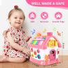 Toddler Girl Toys for 1 Year Old, Montessori Toys for 1 Year Old Girl Birthday Gift, 8 In 1 Pink Baby Musical Learning House with Sound Light Music, Creative Gifts for Baby Toys 6-12 18 Months view 2