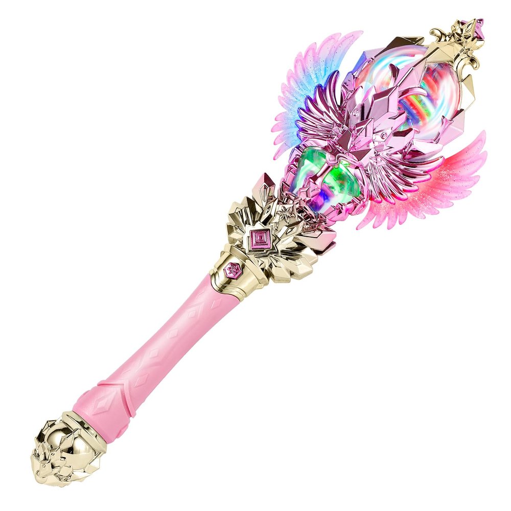 CharmFields Light Up Magic Princess Wand Dual Lights, Spinning LEDs with Sound, Snowflake Fairy Wand for Dress-Up, Cosplay, Birthday Gift for Kids, Pink