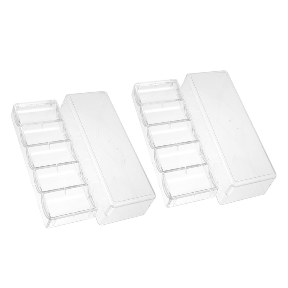 DECHOUS 2Pcs Poker Chips Rack with Lids Transparent Storage Organizer for Chips Material Poker Chips Box for Home Game Nights and Parties