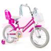 HONEY JOY Kids Bike, 12 14 16 18 Inch Girls Bike w/Training Wheels, Doll Seat, Streamers, Handbrake & Coaster Brake, Fully Enclosed Chain, Princess Style Children Bike (16 Inch, Pink) view 1
