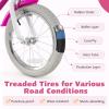 HONEY JOY Kids Bike, 12 14 16 18 Inch Girls Bike w/Training Wheels, Doll Seat, Streamers, Handbrake & Coaster Brake, Fully Enclosed Chain, Princess Style Children Bike (16 Inch, Pink) view 4