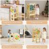 4-in-1 Toddler Standing Tower,Foldable Standing Tower with Blackboard and Wooden Learning Clock,Toddler Kitchen Stool Helper for Kids,Wooden Kids Kitchen Step Stool view 4