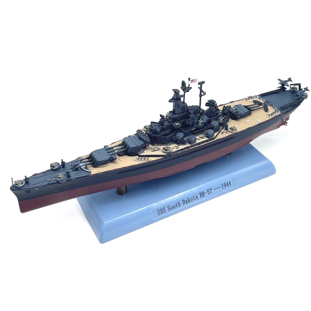 CHICHIYANG 1:1000 Alloy WWII USS South Dakota BB-57 Battleship Model Die-cast Nautical Warship Collectibles for Home Decoration