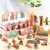 Blosssound 40 Pcs Wooden Community Helpers Toys Wooden Cars Set Wood People Figures Multicultural Career Wood Blocks for Preschool Classroom Diversity Play Games Educational Activity Supplies view 3