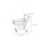 KONTONTY 3Pcs Mini Shopping Cart for Pretend Play Iron Trolley for Makeup Storage and Grocery Shopping Electroplated Pink Purple and Green Fun Role Play Trolley view 2