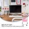 KONTONTY 3Pcs Mini Shopping Cart for Pretend Play Iron Trolley for Makeup Storage and Grocery Shopping Electroplated Pink Purple and Green Fun Role Play Trolley view 3