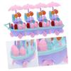 LIOOBO 4Pcs Candy Ice Cream Stand Cart Play Shopping Cart for Grocery Cart for Pretend Play and Imaginative Fun view 4