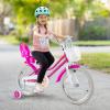 HONEY JOY Kids Bike, 12 14 16 18 Inch Girls Bike w/Training Wheels, Doll Seat, Streamers, Handbrake & Coaster Brake, Fully Enclosed Chain, Princess Style Children Bike (18 Inch with Kickstand, Pink) view 2