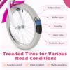 HONEY JOY Kids Bike, 12 14 16 18 Inch Girls Bike w/Training Wheels, Doll Seat, Streamers, Handbrake & Coaster Brake, Fully Enclosed Chain, Princess Style Children Bike (18 Inch with Kickstand, Pink) view 4